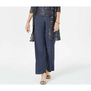 R & M Richards Women's Sz 8 Pull On Draping Formal Dress Pants Elastic Waist